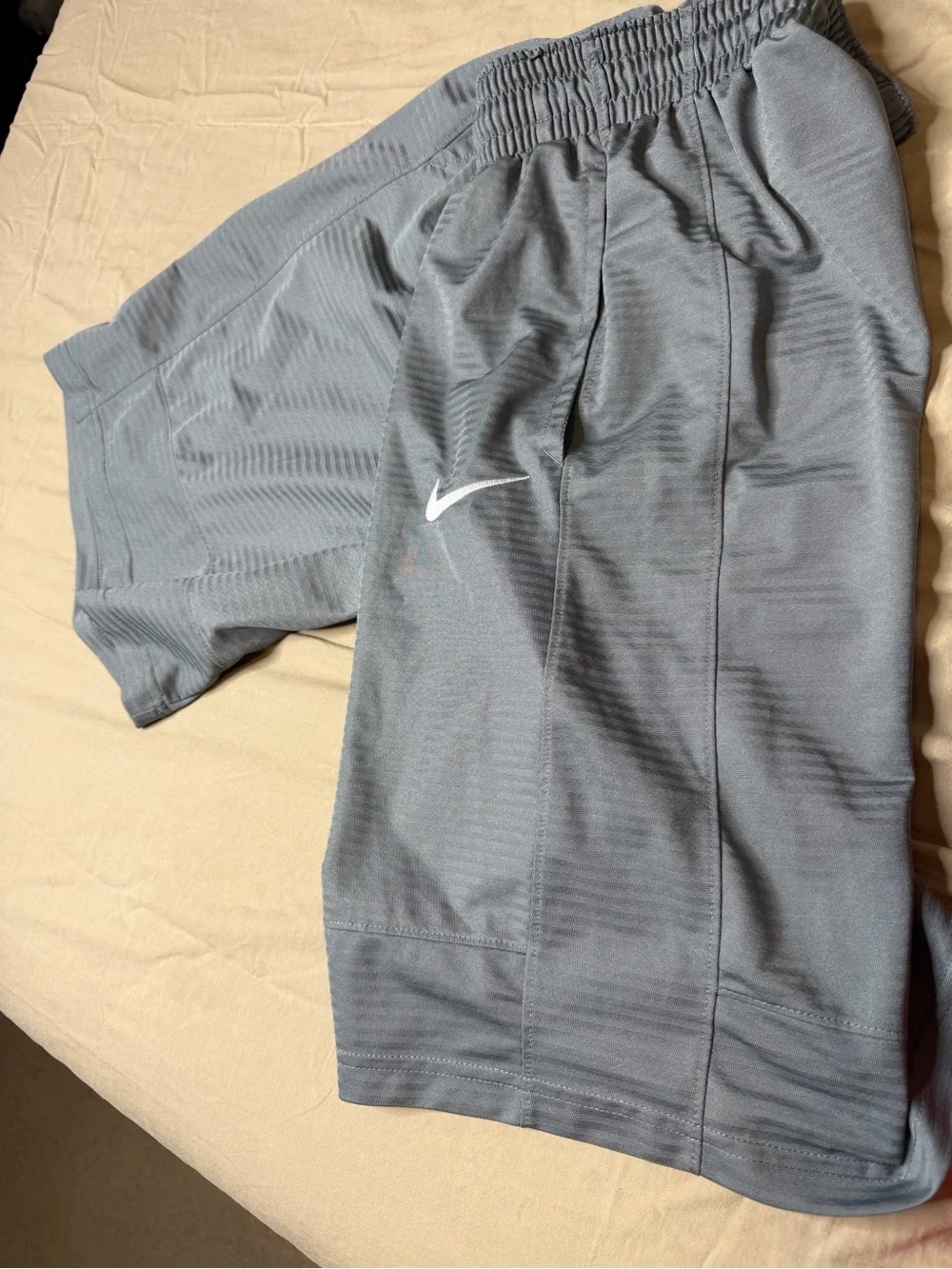 Nike Men's Charcoal Athletic Shorts with White Swoosh